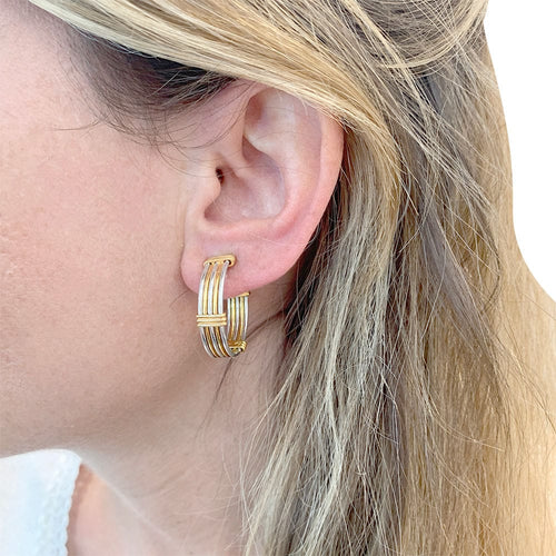 Boucles d'oreilles Boucles d'oreilles Cartier or jaune et acier. 58 Facettes 32904