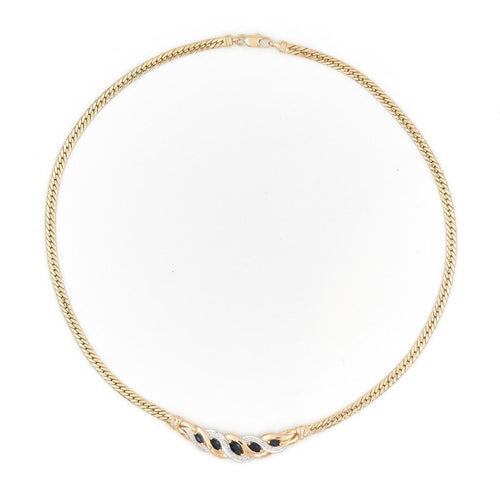 Collier Collier Maille anglaise Or jaune Saphir 58 Facettes 1791800CN
