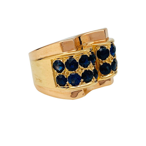 Bague 48 Bague Tank or rose, saphirs. 58 Facettes 31020
