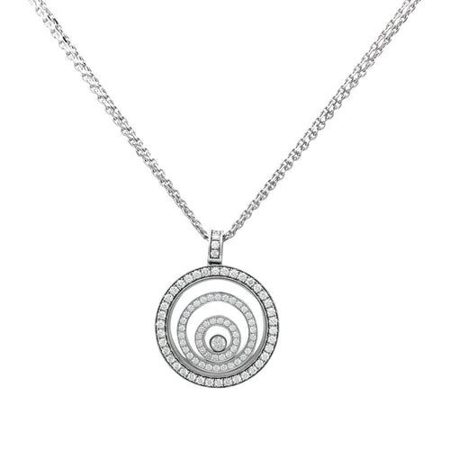Pendentif Chaîne et pendentif Chopard "Happy Spirit" en or blanc, diamants 58 Facettes 30904