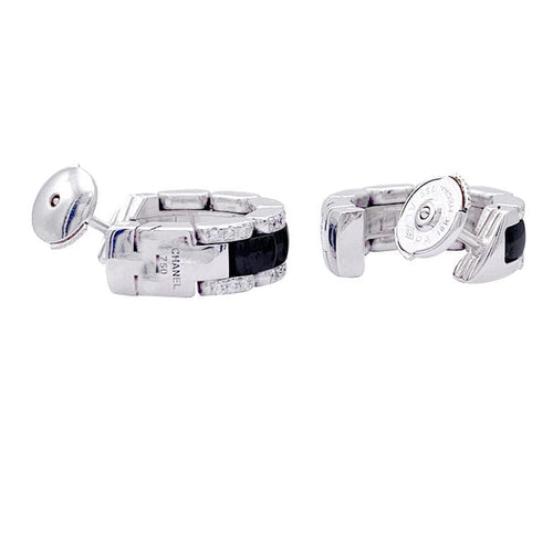 Boucles d'oreilles Boucles d'oreilles Chanel, céramique noire, diamants. 58 Facettes 32930
