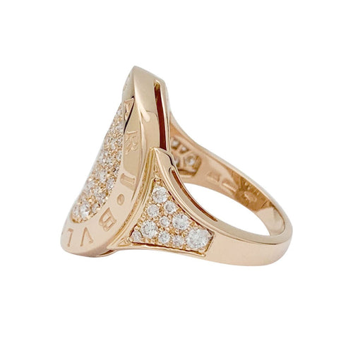 Bague 52 Bague en or rose Bulgari modèle "Bulgari Bulgari", diamants. 58 Facettes 31074