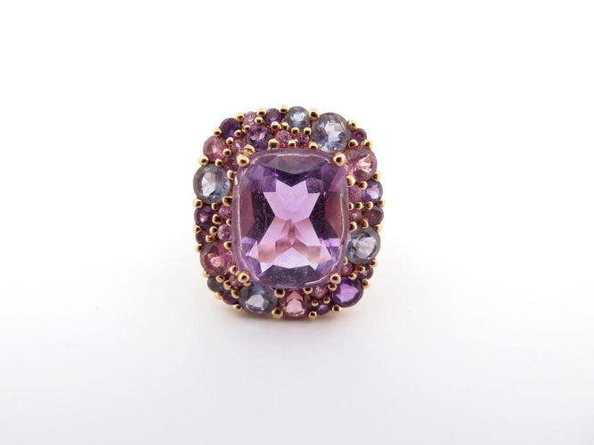 Bague 53 bague ISABELLE LANGLOIS emotion 53 en or jaune 18k amethyste 58 Facettes 254240