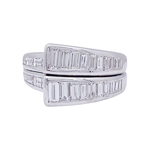 Bague 51 Bague or blanc, diamants baguette. 58 Facettes 33421