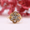 Bague Bague florale Pierres blanches, Or jaune 58 Facettes