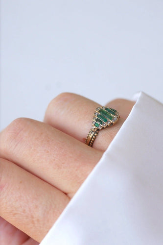 Bague Bague bandeau émeraudes et diamants 58 Facettes