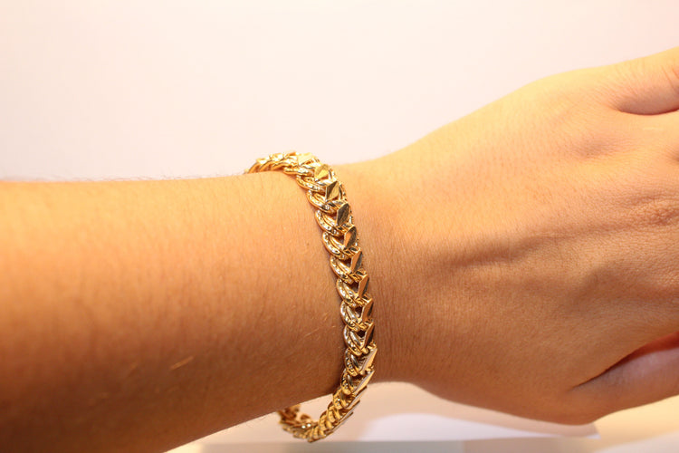 Bracelet Bracelet maillons et losanges texturés 58 Facettes 11656