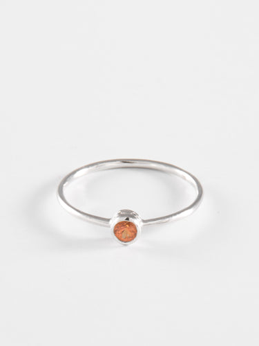 50 Bague Solitaire Saphir Orange et Or Blanc 58 Facettes