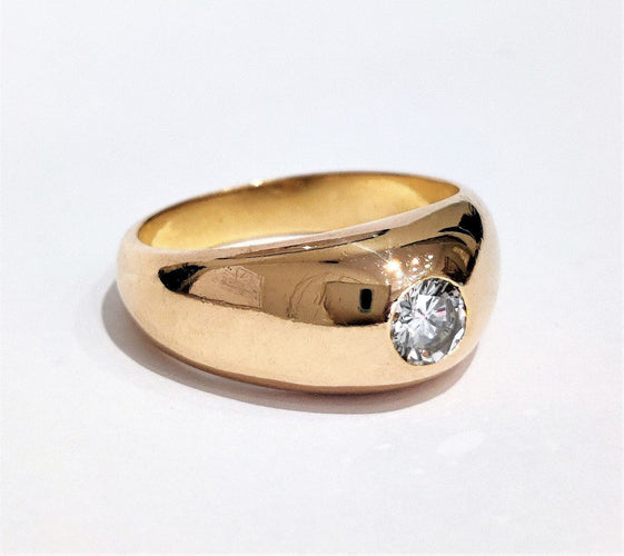 Bague 56 Bague jonc anglais or jaune diamant 58 Facettes 1-904/1