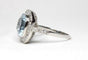 Bague 56 Bague style Art Déco Platine Aigue-marine et Diamants. 58 Facettes