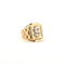 Bague 61 Chevalière Dollars en or jaune 18 carats 58 Facettes
