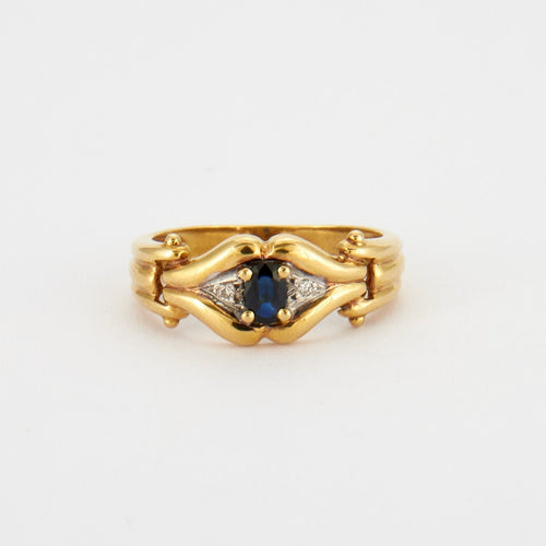 Bague 57 Bague or jaune saphir 58 Facettes 3229