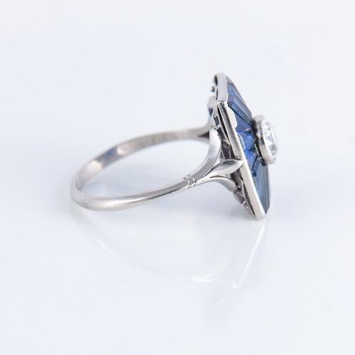 Bague Bague Art Deco saphirs et diamant 58 Facettes