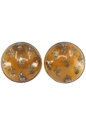 Boucles d'oreilles BOUCLES D'OREILLES CLIPS AMBRES ET FLEURS DE LYS 58 Facettes 050031