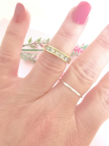 Bague Demi Alliance Diamants 0,70 carat Or Jaune 58 Facettes AA 1612