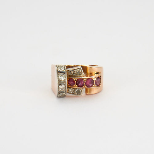 Bague BAGUE TANK DIAMANTS RUBIS 58 Facettes