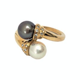 Bague 55 Bague Toi & Moi Perles et Diamants 58 Facettes 1-1193/1