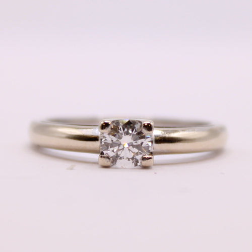 Bague Solitaire or blanc et diamant 58 Facettes