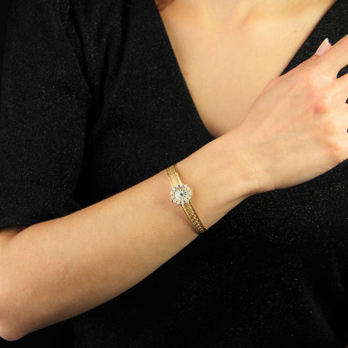 Montre Montre or jaune diamants de dame 58 Facettes 22-413