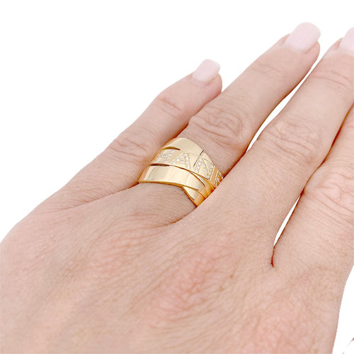 Bague 50 Bague Chanel, "Bolduc Signature", or jaune, diamants. 58 Facettes 32782