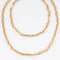 Collier Sautoir or jaune maillons ovales ciselés 58 Facettes 1