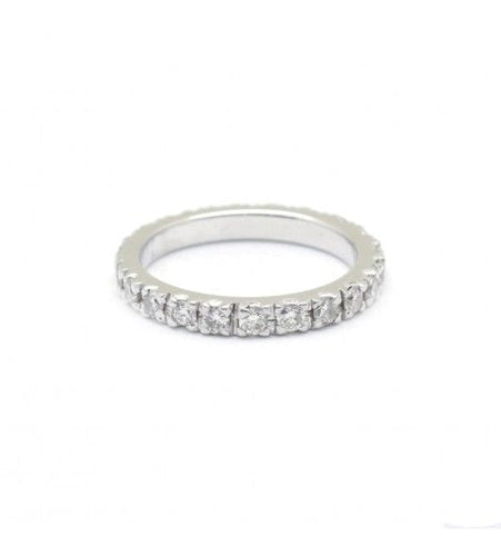 Bague 49 / Blanc/Gris / Or 750‰ Alliance américaine 0.80ct 58 Facettes 220542R