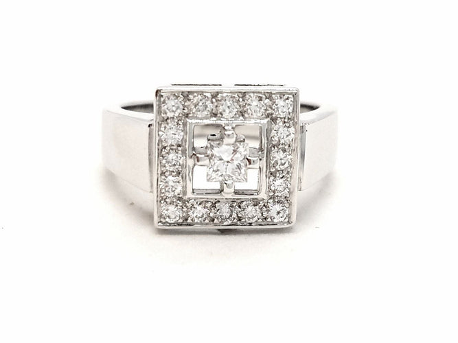Bague 54 Bague Or blanc Diamant 58 Facettes 578817RV