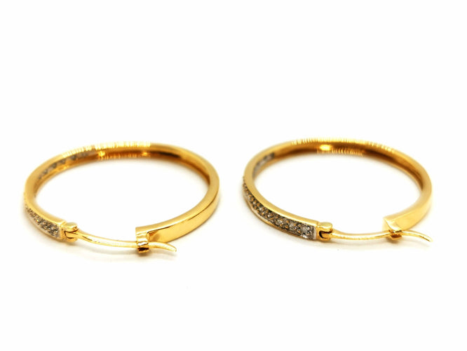 Boucles d'oreilles Boucles d'oreilles Créoles Or jaune Diamants 58 Facettes 1740879CN