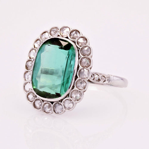 Bague 55 Bague marguerite tourmaline et diamants 58 Facettes 23-125