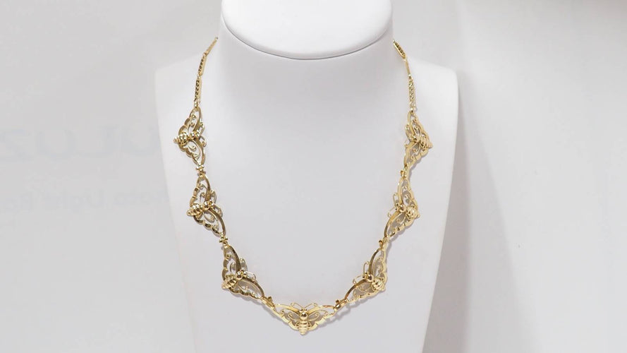 Collier Collier ancien en or jaune aux Papillons 58 Facettes 31351
