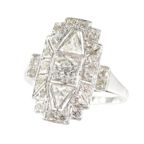 Bague 56 Bague diamant Art Déco des années 1950 58 Facettes 24002-0086