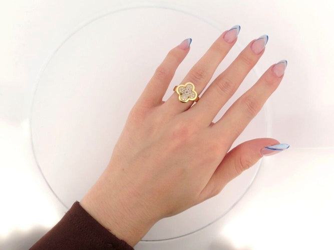 Bague 52 vintage bague VAN CLEEF & ARPELS pure alhambra 52 or jaune diamants 58 Facettes 252813