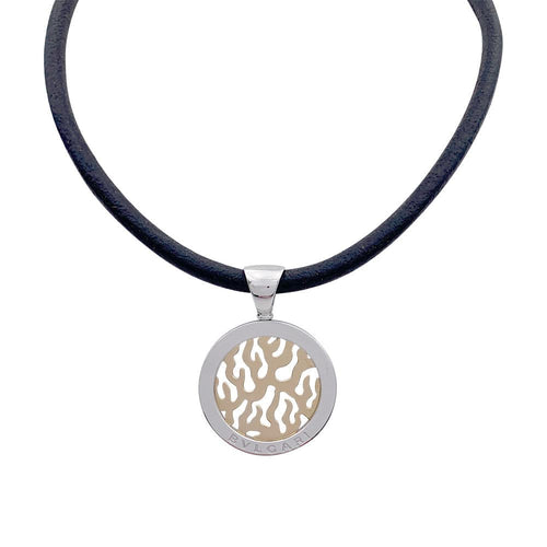 Pendentif Pendentif Bulgari, "Tondo Fire", acier, or jaune. 58 Facettes 32281
