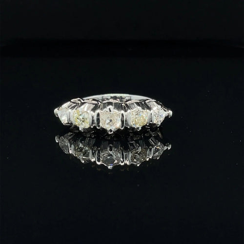 Bague 55 Bague Art Déco Or Diamant "Five-Stone" 58 Facettes