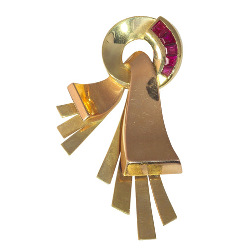 Broche Broche or, rubis 58 Facettes 12005-0030