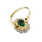 Bague 54 Bague pompadour or jaune et platine, émeraude 2.70 carats, diamants. 58 Facettes 30765