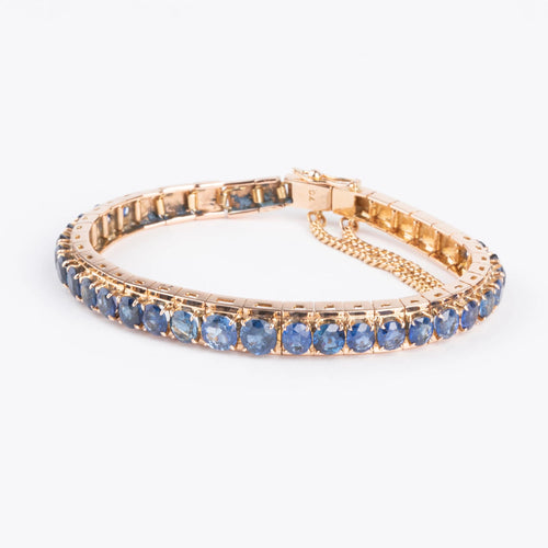 Bracelet Bracelet en or rose Napoléon III orné de saphirs 58 Facettes 0