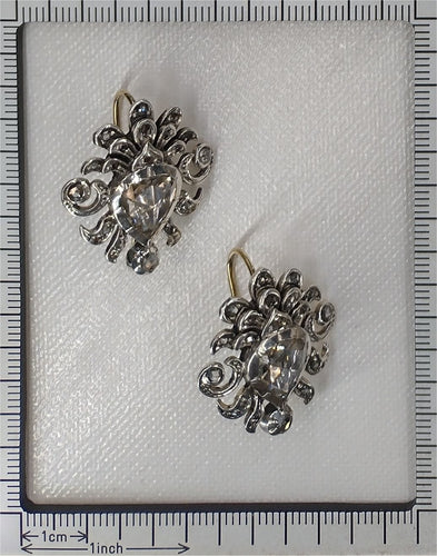 Boucles d'oreilles Boucles d'oreilles victoriennes diamants taille rose 58 Facettes 22027-0082