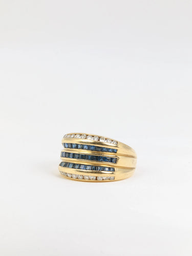 Bague Bague vintage, saphirs et diamants 58 Facettes 610