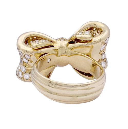 Bague 56 Bague "Noeud", or jaune et diamants. 58 Facettes 33378