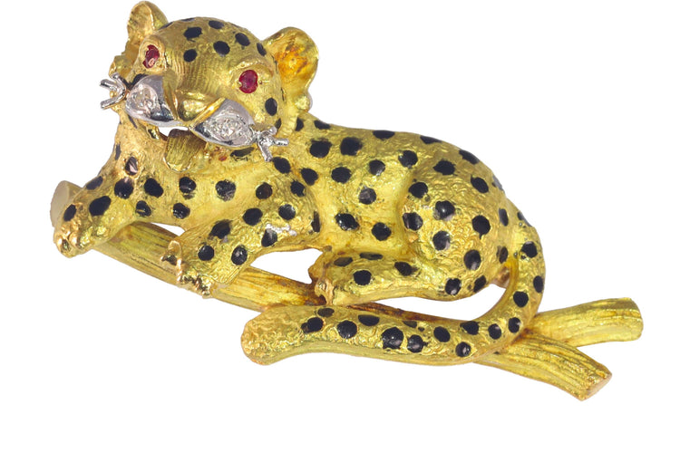 Broche Broche léopard en Or jaune & diamants 58 Facettes 22130-0011