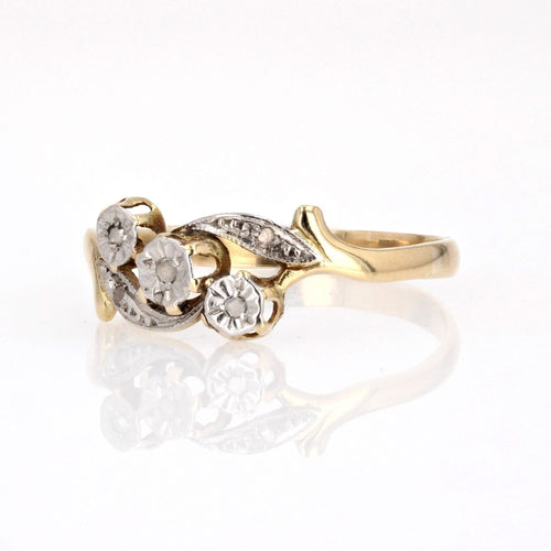 Bague 57 Bague ancienne diamants taillés en rose 58 Facettes CV102