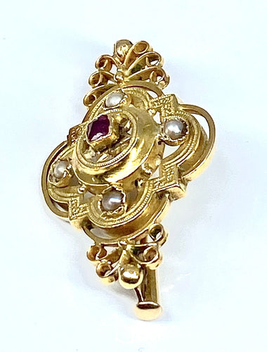 Broche Broche perles fines grenat vers 1900 58 Facettes AB167