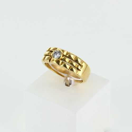 Bague 61 Bague mixte en or jaune et diamant 58 Facettes