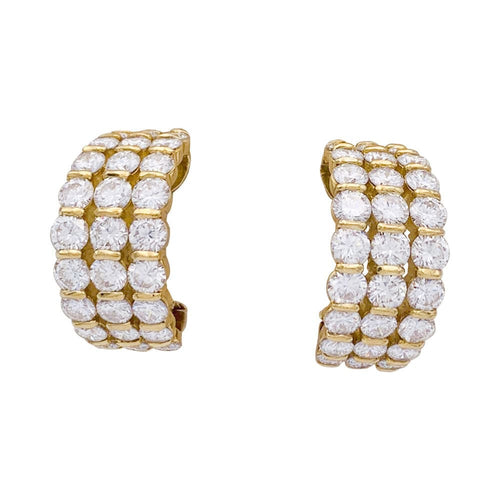 Boucles d'oreilles Clips d'oreilles or jaune, diamants. 58 Facettes 32853