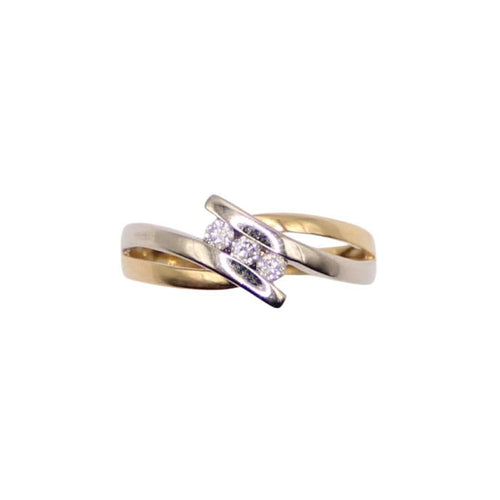 Bague Bague Trilogie diamants 2 Ors, serti couteau 58 Facettes