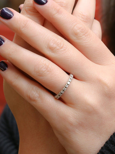 Bague Alliance américaine Or blanc Diamants 58 Facettes J66