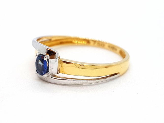 Bague 56 Bague Or jaune Saphir 58 Facettes 06353CD