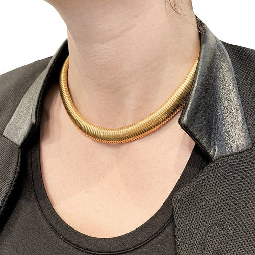 Collier Collier, "Tubogas", or rose. 58 Facettes 31378