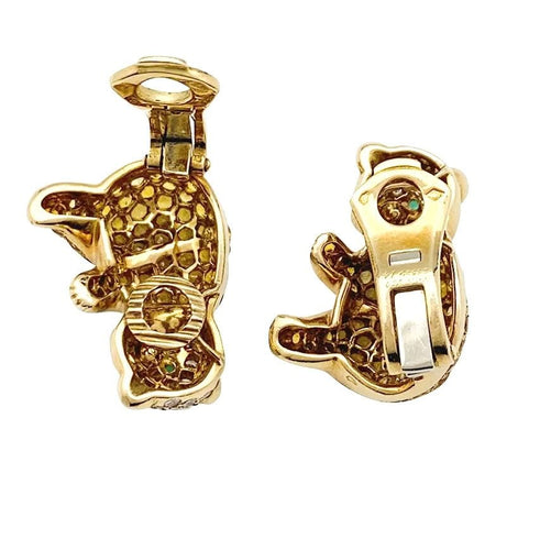 Boucles d'oreilles Boucles d'oreilles Van Cleef & Arpels, "Oursons", or jaune, diamants et saphirs. 58 Facettes 31391